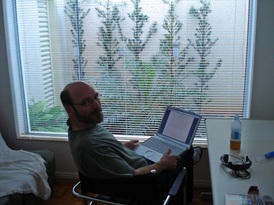 Bill Dressler working in his office in Brazil