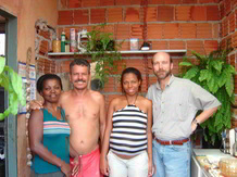 Bill Dressler with a family in Ribeirao Preto